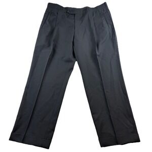 Randy Willard Wool Silk Blend Black Dress Pants Men's Size 38x29 Cuffed Pleated